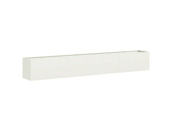 vidaXL Plantenbak 280x40x40 cm koudgewalst staal wit