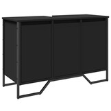 vidaXL Wastafelkast 91x35x60 cm bewerkt hout zwart