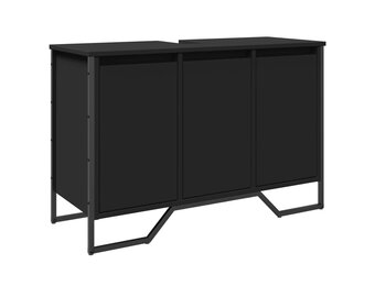 vidaXL Wastafelkast 91x35x60 cm bewerkt hout zwart