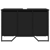 vidaXL Wastafelkast bewerkt hout zwart (91x35x60 cm) - 34% korting