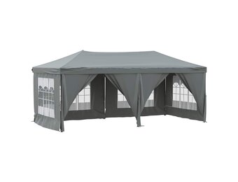 vidaXL Partytent inklapbaar met zijwanden 3x6 m antracietkleurig