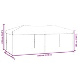 vidaXL Partytent inklapbaar met zijwanden 3x6 m antracietkleurig