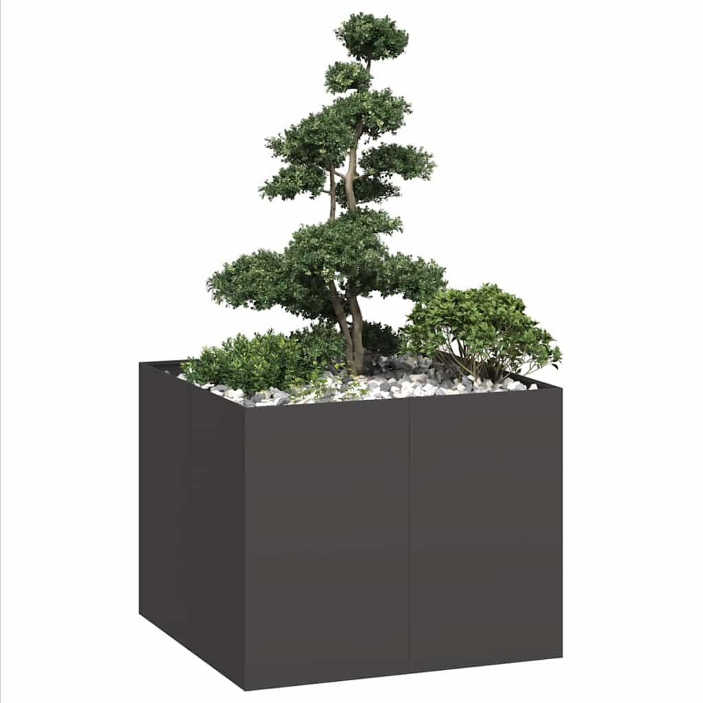 vidaXL Plantenbak 100x100x80 cm staal zwart
