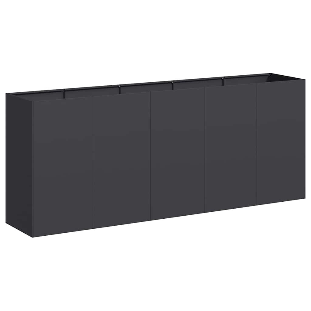 vidaXL Plantenbak 200x40x80 cm koudgewalst staal zwart
