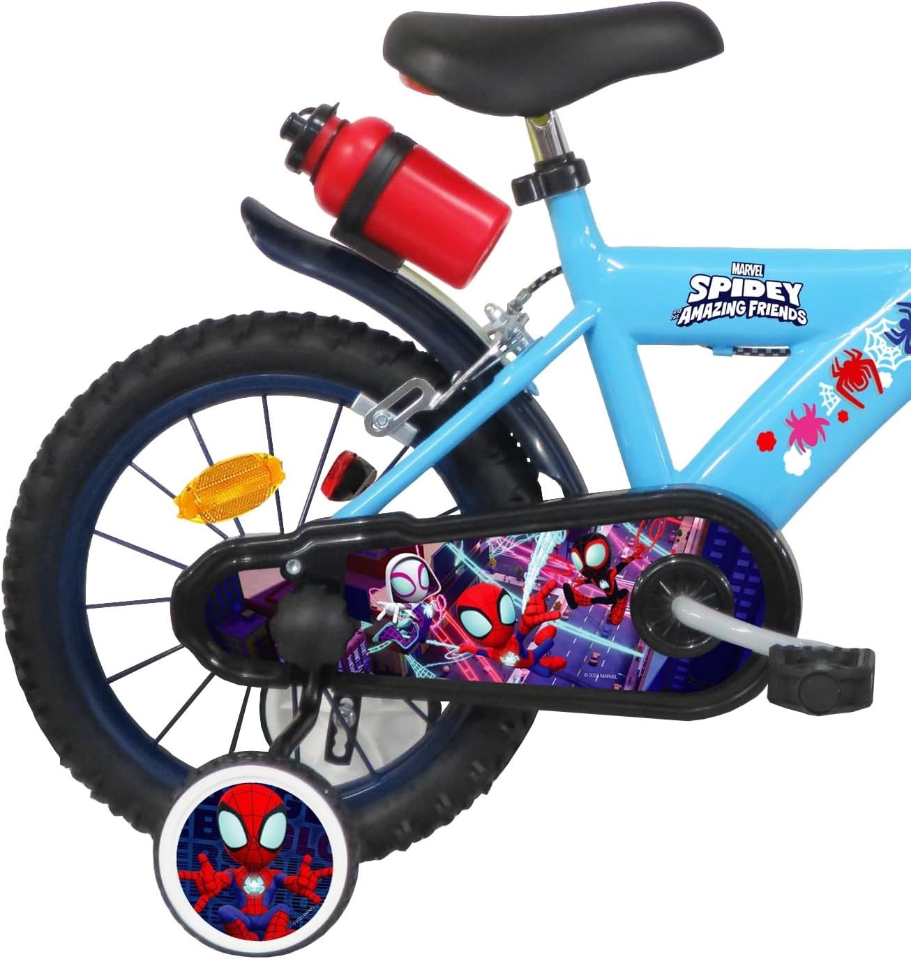 A.T.L.A.S. Kinderfiets voor jongens, 35,5 cm, Spidey en zijn buitengewone vrienden/Marvel, blauw, 14 inch