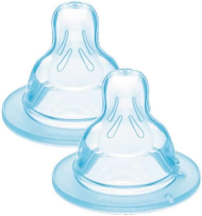 Flessenspeen Maat 1 Langzame stroom SkinSoft silicone Vanaf 0 maanden 2 stuks