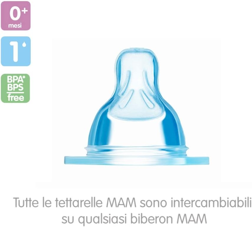Flessenspeen Maat 1 Langzame stroom SkinSoft silicone Vanaf 0 maanden 2 stuks