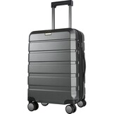 KROSER Hardside uitbreidbare handbagage met spinnerwielen en ingebouwd TSA-slot, duurzame koffer rolbagage, handbagage 50 cm, zwart, Zwart