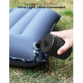 QPAU Elektrische luchtpomp, oplaadbare accu-luchtpomp, Quick-Fill Inflator Deflator, luchtpomp, elektrisch met 3 luchtsproeiers voor camping, isomat, luchtmatras, rubberboot