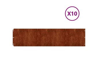 vidaXL Gazonrand 10 pcs 25 x 103 cm weervast staal Roestig