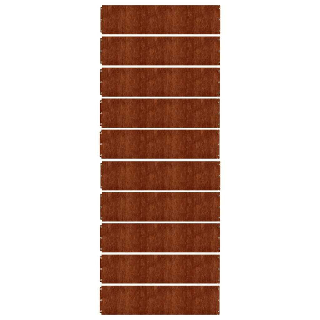 vidaXL Gazonrand 10 pcs 25 x 103 cm weervast staal Roestig