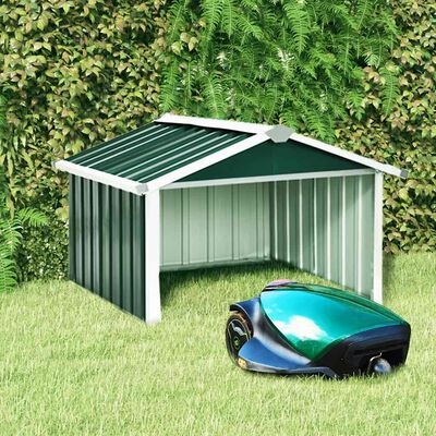 vidaXL Overkapping voor robotmaaier 92x97x63 cm staal groen