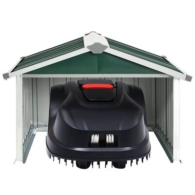 vidaXL Overkapping voor robotmaaier 92x97x63 cm staal groen