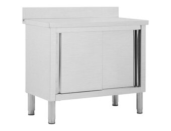 Werktafel met Schuifdeuren - RVS - 100cm - 30% Korting