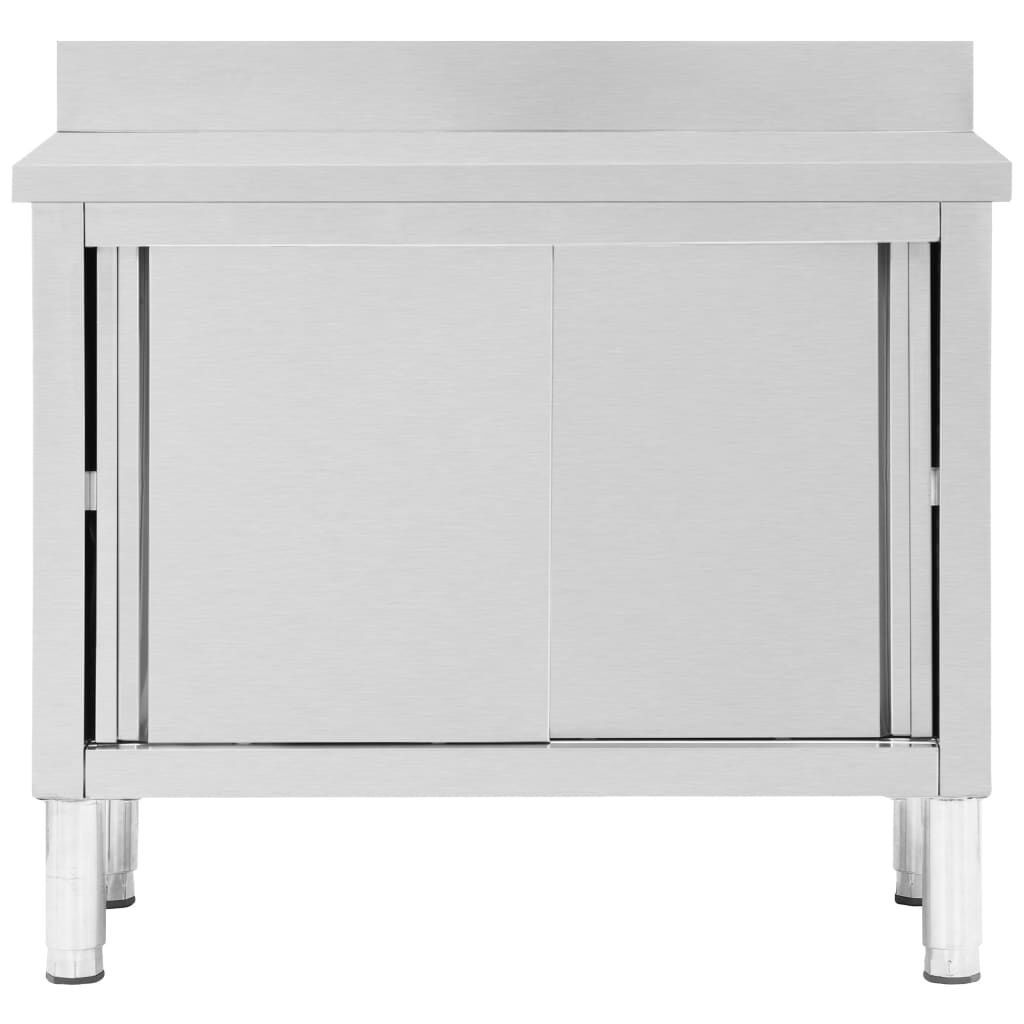 Werktafel met Schuifdeuren - RVS - 100cm - 30% Korting