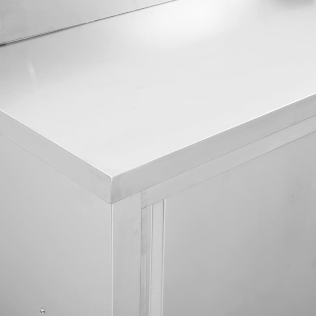 Werktafel met Schuifdeuren - RVS - 100cm - 30% Korting