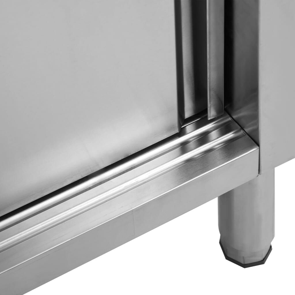 Werktafel met Schuifdeuren - RVS - 100cm - 30% Korting