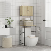 vidaXL Wasmachinekast 68x48,5x194 cm sonoma eikenkleurig