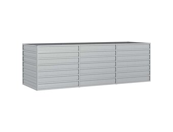 vidaXL Plantenbak verhoogd 240x80x77 cm gegalvaniseerd staal zilver