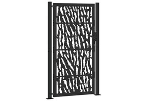 Zwarte Stalen Poort met Lasergesneden Ontwerp (100x175 cm) - 41% Korting