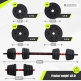 Mobiclinic Verstelbare Halterset 20-30 kg 2-in-1 Zwart/Rood