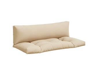 vidaXL Palletkussens 2 st stof beige