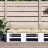 vidaXL Palletkussens 2 st stof beige