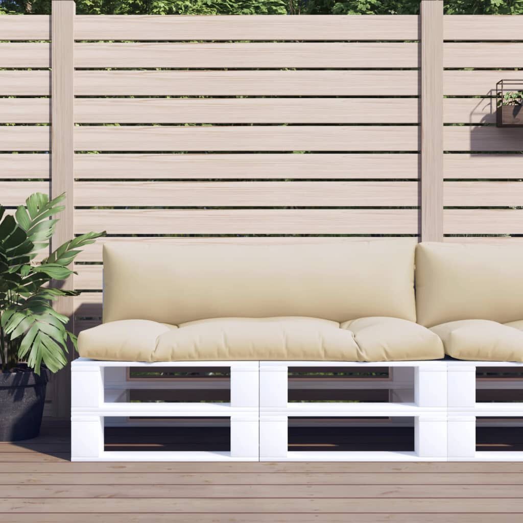 vidaXL Palletkussens 2 st stof beige