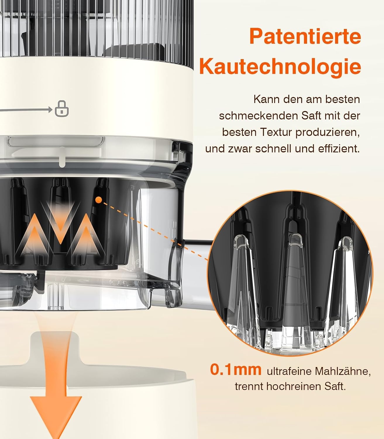 Zasmira Slow Juicer, nieuwste sapcentrifuge voor groenten en fruit, met 120 mm brede vulschacht