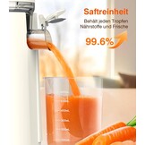 Zasmira Slow Juicer, nieuwste sapcentrifuge voor groenten en fruit, met 120 mm brede vulschacht