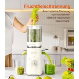 Zasmira Slow Juicer, nieuwste sapcentrifuge voor groenten en fruit, met 120 mm brede vulschacht