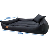 Hondenmand zwart 90x60 cm - wasbaar hondenkussen - waterdicht hondenbed