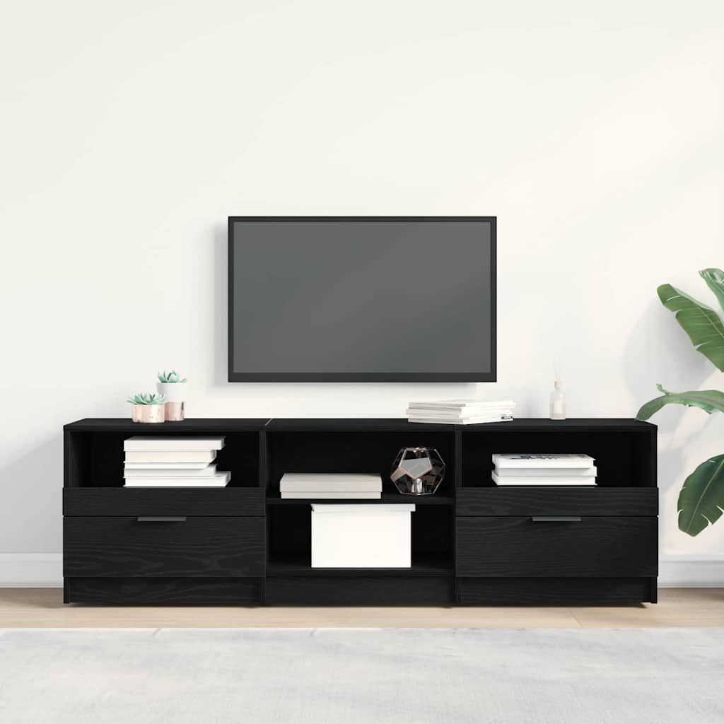 vidaXL TV-kast met lade Zwart 150 x 33.5 x 45 cm Bewerkt hout