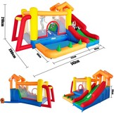 Ballsea Springkasteel met ventilator, springkasteel voor kinderen, indoor, cadeaus voor kinderverjaardagsfeestjes, 343 x 280 x 203 cm