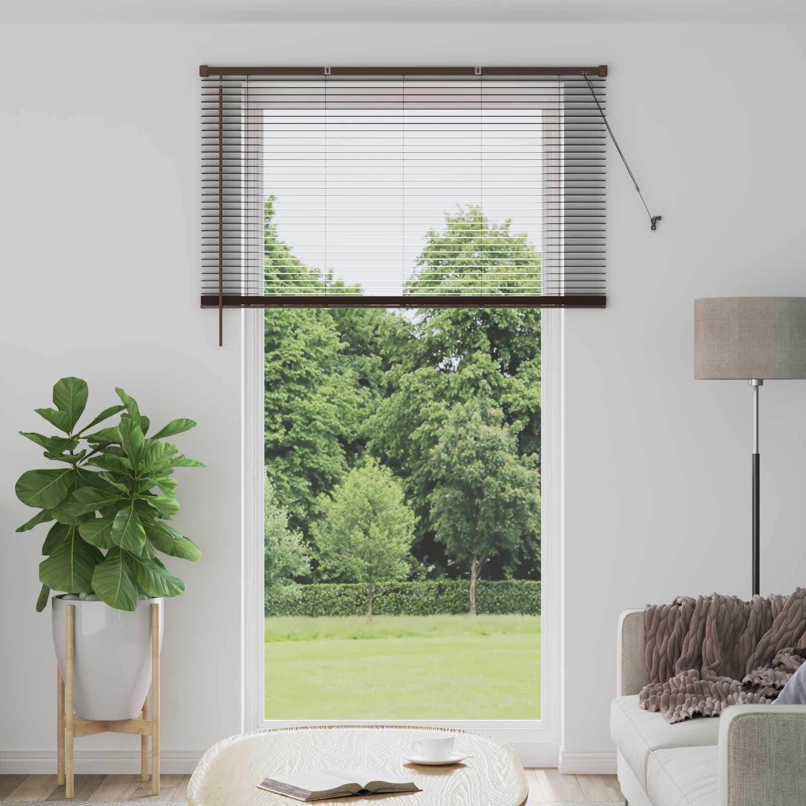 vidaXL Venetiaanse jaloezie Donkerbruin met Patroon 213 x 150 cm 25 mm