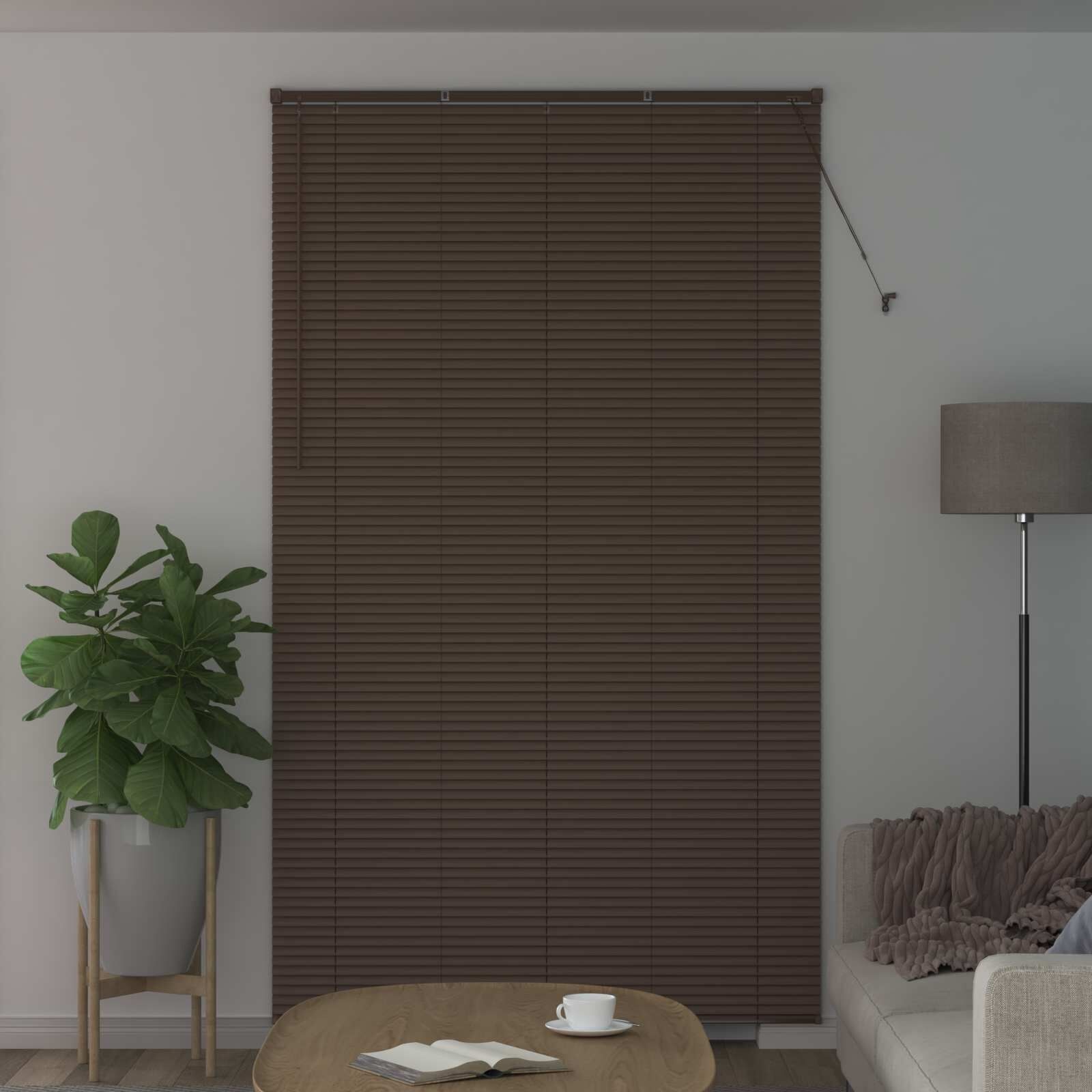 vidaXL Venetiaanse jaloezie Donkerbruin met Patroon 213 x 150 cm 25 mm