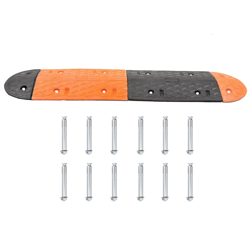 vidaXL Verkeersdrempel 129x32,5x4 rubber geel en zwart