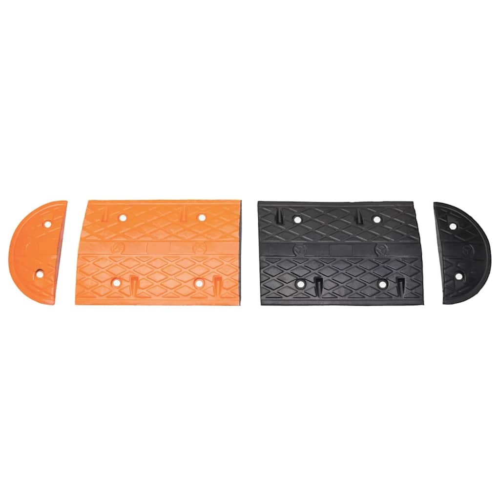 vidaXL Verkeersdrempel 129x32,5x4 rubber geel en zwart