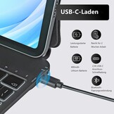 Magic Keyboard voor Air 11 inch (M2 2024/M3 2025) en iPad Pro 11 inch (1st/2nd/3rd/4th) en 10,9 inch Air 5/4e generatie hoes met toetsenbord, Bluetooth, USB-C oplaadfunctie, geïntegreerd
