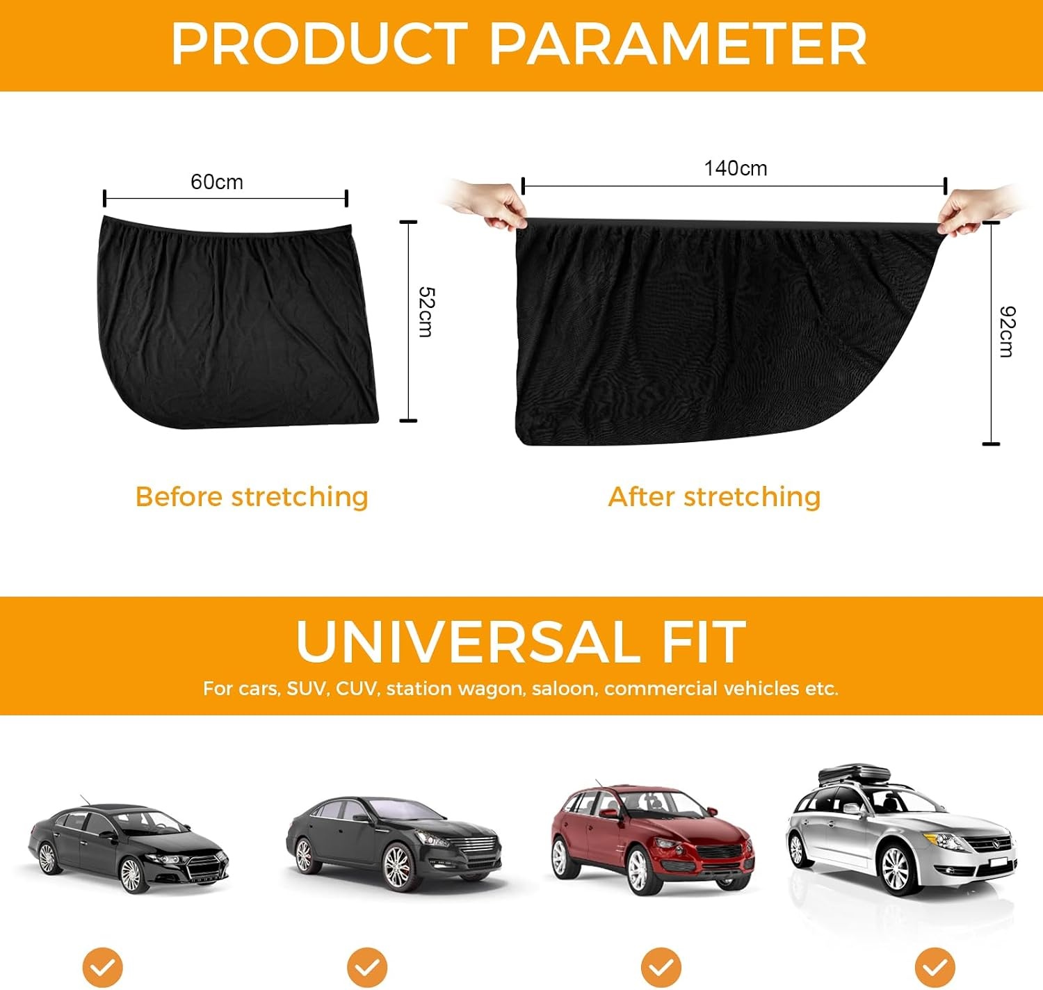 CNMTCCO Autozonwering voor baby's, 2 stuks, UV- en verblindingsbescherming, universeel, meeste auto's