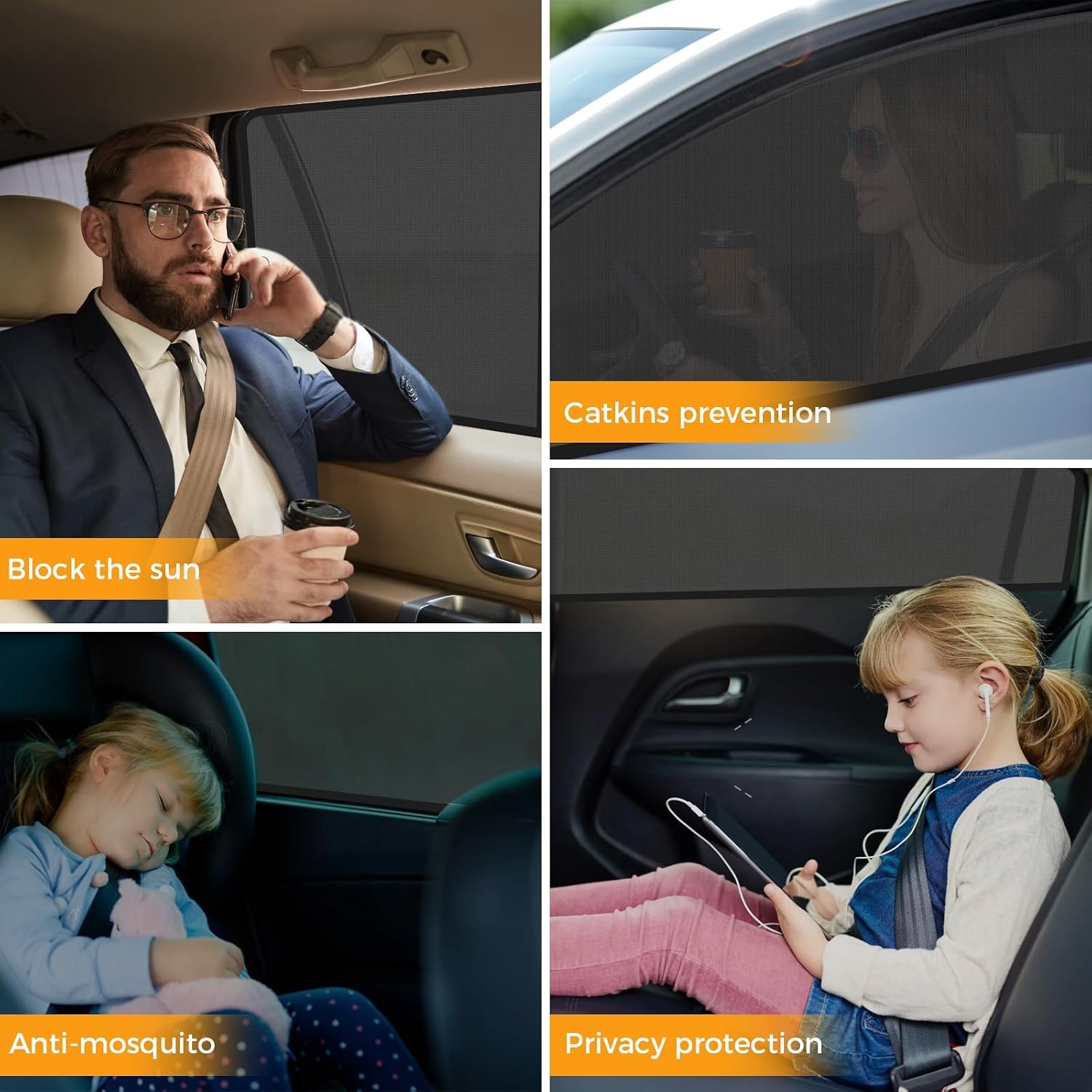 CNMTCCO Autozonwering voor baby's, 2 stuks, UV- en verblindingsbescherming, universeel, meeste auto's