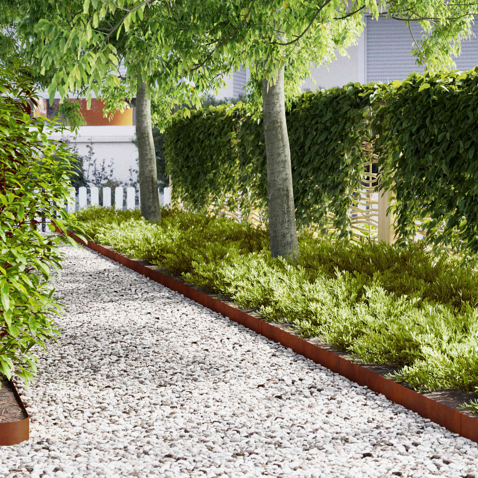 vidaXL Tuinrand 20 st 100 x 0.05 x 20 cm Roestig