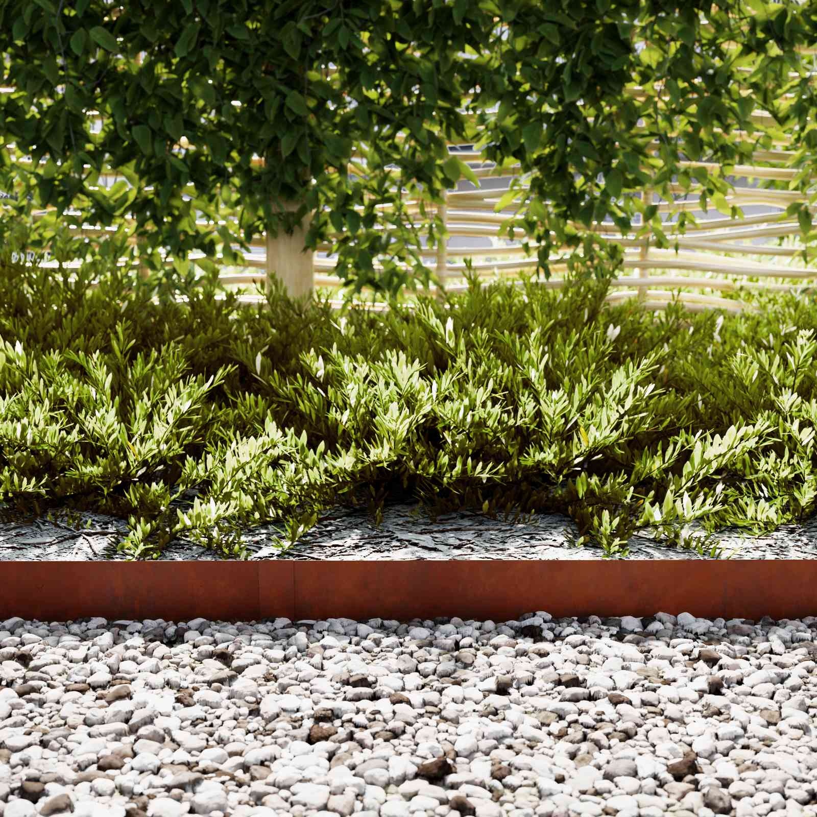 vidaXL Tuinrand 20 st 100 x 0.05 x 20 cm Roestig
