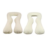 Voedingskussen - Zwangerschapskussen - groot - 100% katoen - beige geruit - beige