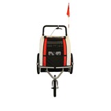 Fietskar kind - buggy - 2-zits - met schokbreker - rood