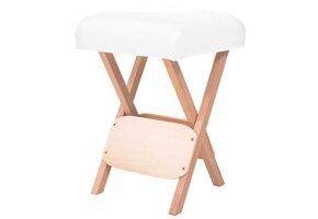 Opvouwbare Massagekruk met 12 cm dikke zitting, wit - 40% Korting