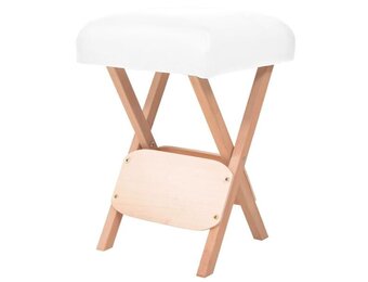 vidaXL Massagekruk met 12 cm dikke zitting inklapbaar wit
