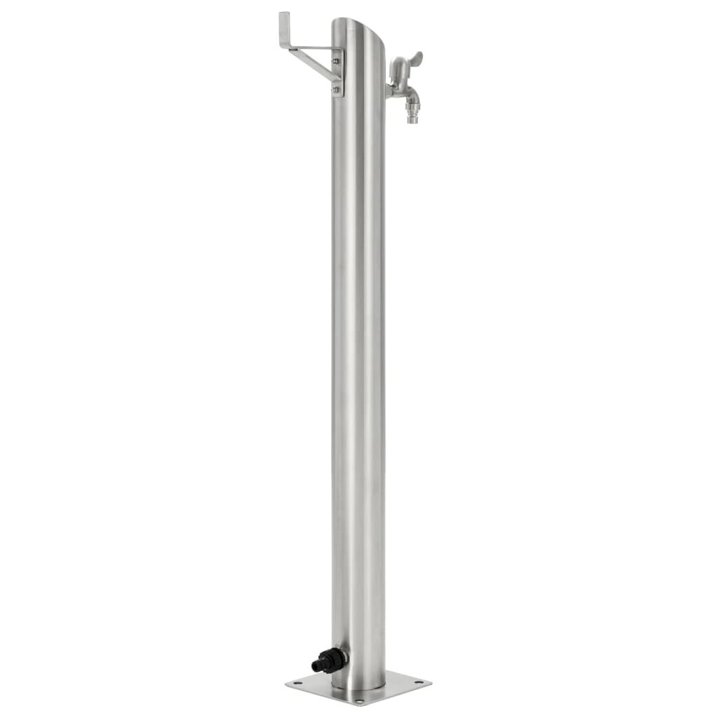 Ronde RVS Tuinwaterkolom 95 cm met Kraan - 35% Korting