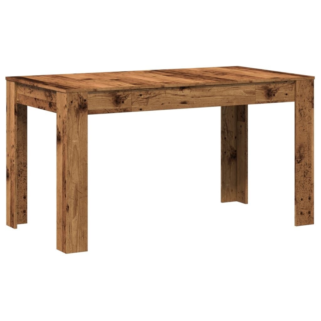 vidaXL Eettafel 140x74,5x76 cm bewerkt hout oud houtkleurig