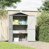 vidaXL Tuinschuur 116x45x175 cm gegalvaniseerd staal grijs
